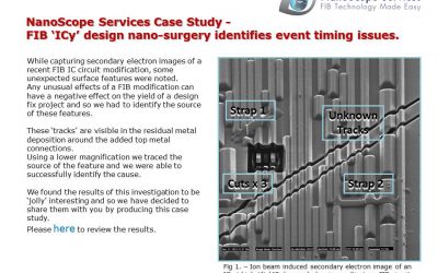 NanoScope Services Case Study –   FIB ‘ICy’ design nano-surgery identifies event timing issues.